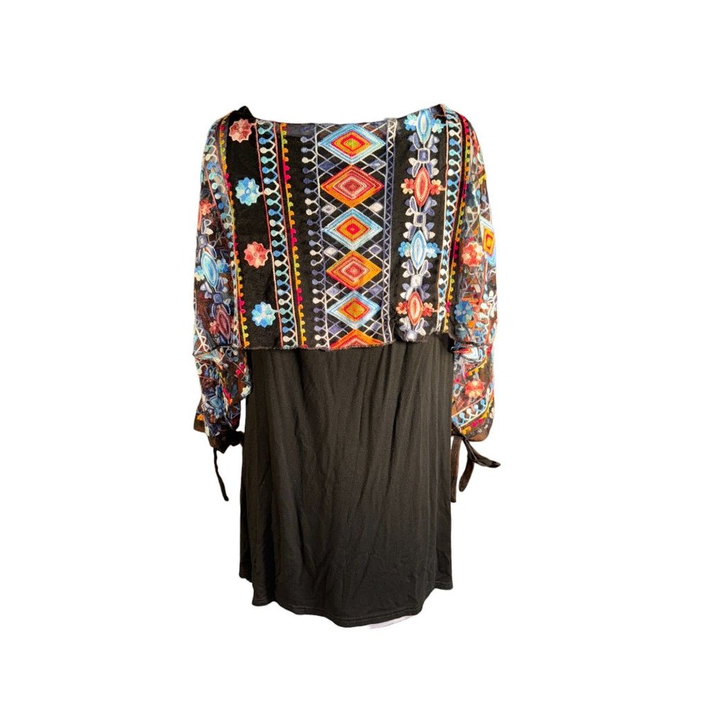 Raozoli Colorful Embroidery Blouse Tunic Women Size Large - Picture 5 of 10
